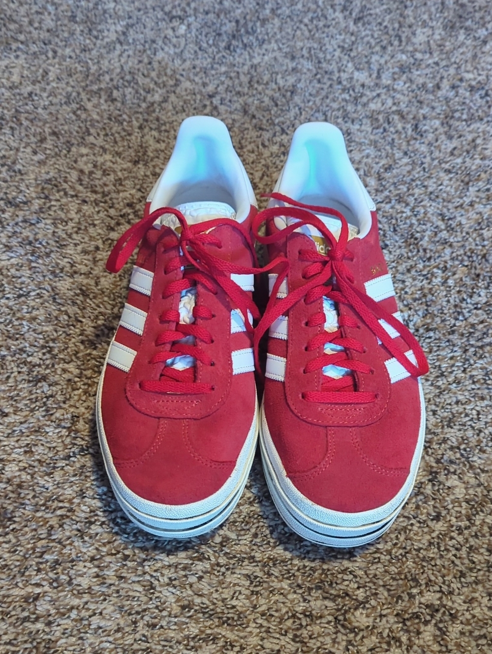 Adidas Gazelle Bold Red And White Sneakers - Picture 2 of 7